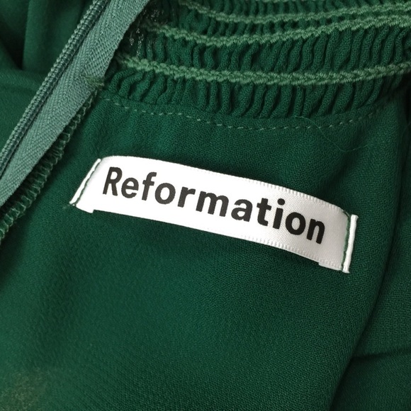 Reformation Archie Mini Dress Emerald Green Size 2 - Picture 11 of 16